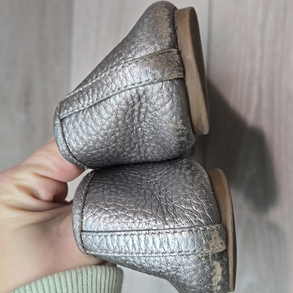 Tory Burch Womens Ruby Pewter silver Logo Flats Ballet shoes sz 9M - Picture 8 of 15